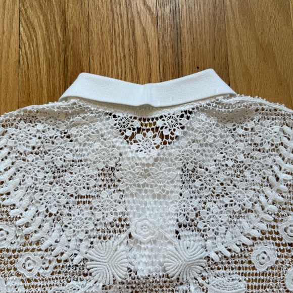 Polo Ralph Lauren Lace Polo Shirt in White - Picture 8 of 14